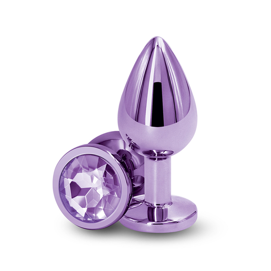 NOVA GIRL sextoys : plug anal bijoux aluminium chromé violet taille M