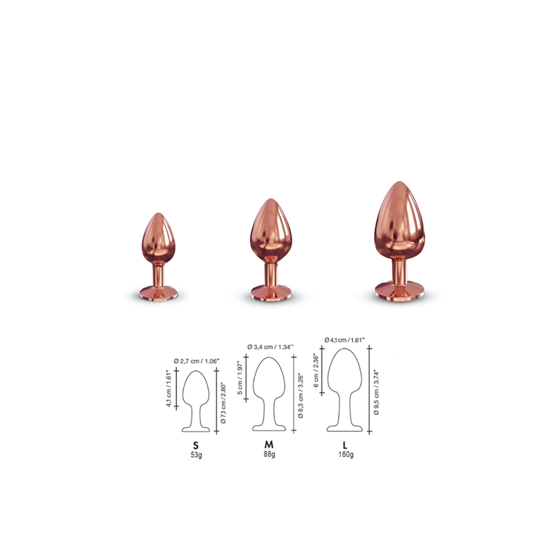 NOVQ GIRL sextoys : plug anal rose gold taille L