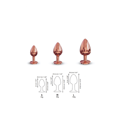 NOVQ GIRL sextoys : plug anal rose gold taille L