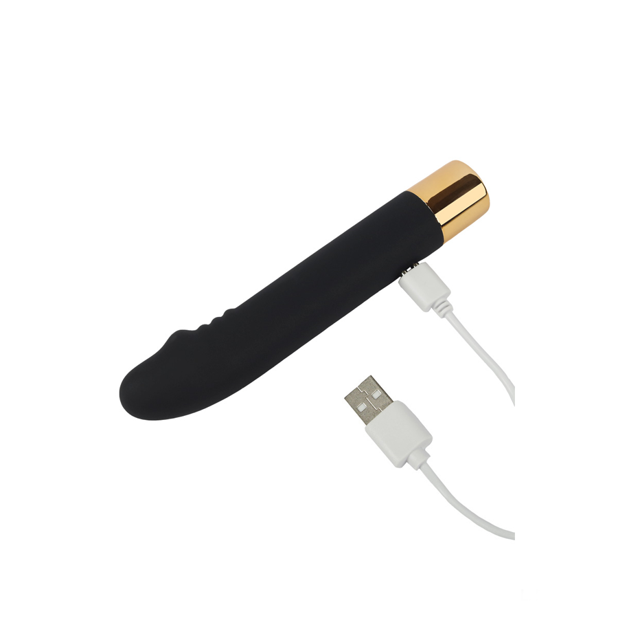 NOVA GIRL sextoys : vibromasseur Sirius rechargeable noir et doré