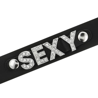 NOVA GIRL sextoys : collier en cuir noir sexy