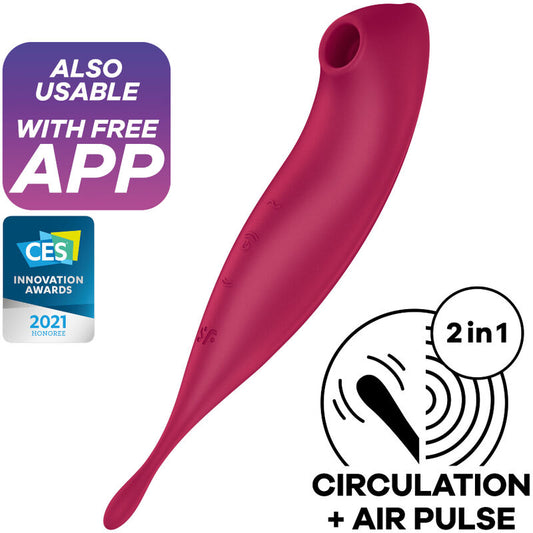 NOVA GIRL sextoys : stimulateur clitoridien Twirling Pro+ connecté rouge Satisfyer