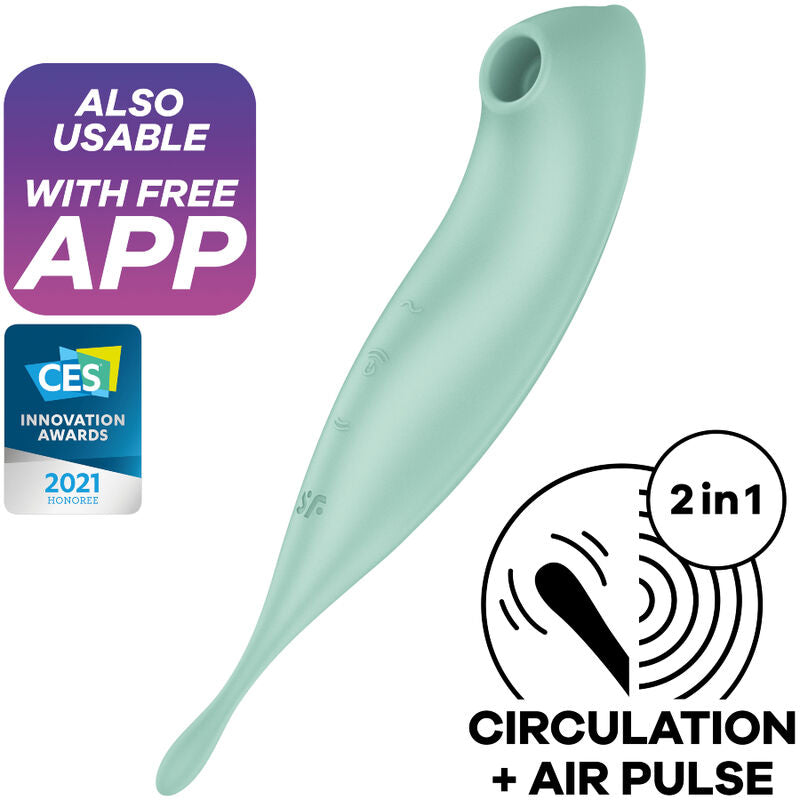 NOVA GIRL sextoys : stimulateur clitoridien Twirling Pro+ connecté vert Satisfyer