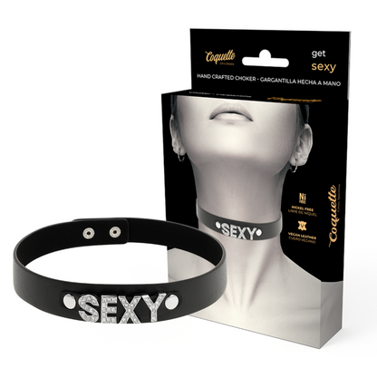 NOVA GIRL sextoys : collier en cuir noir sexy