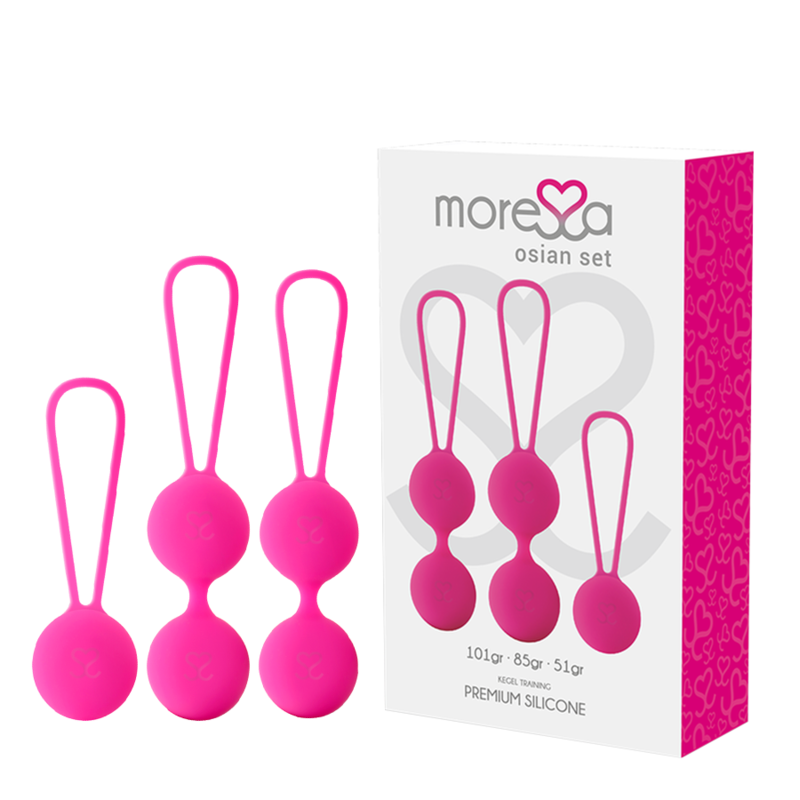 NOVA GIRL sextoys : lot de 3 boules de Kegel 51, 85, 101 G rose